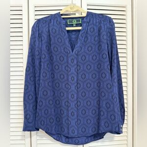 C. Wonder Blue and Black Silk Top